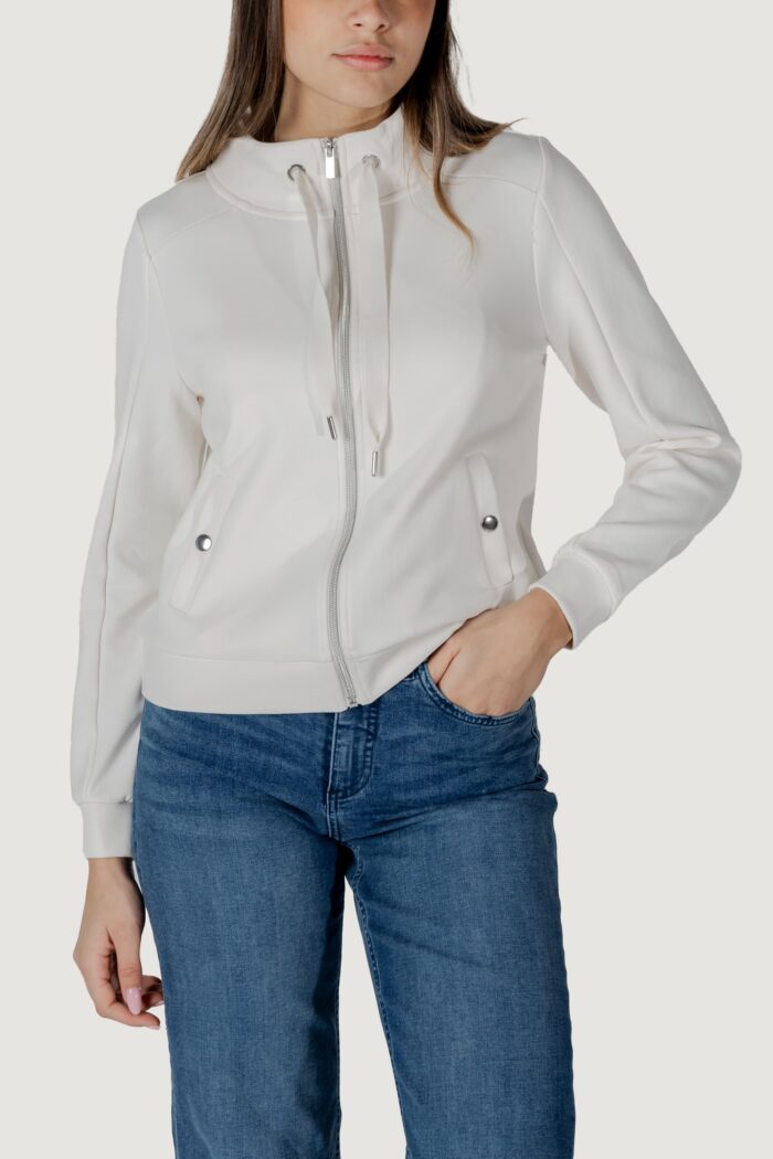 Felpa senza cappuccio Street One ltd qr zipper jacket w.strings Panna