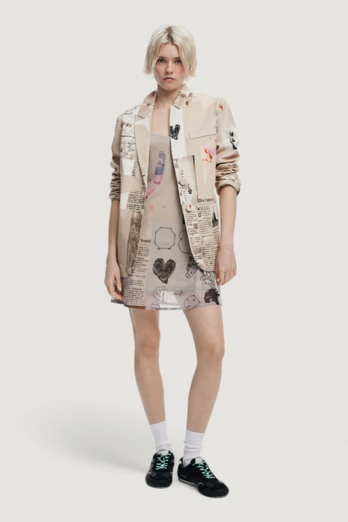 Giacca Desigual ame_newspaper collage_lacroix Beige chiaro