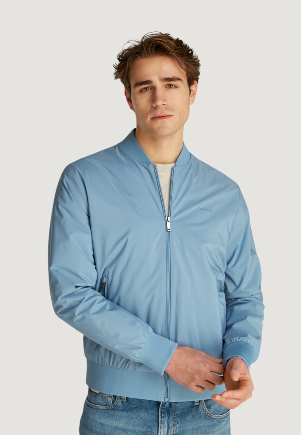 Giacchetto Calvin Klein matte bomber Blu Chiaro - Foto 1