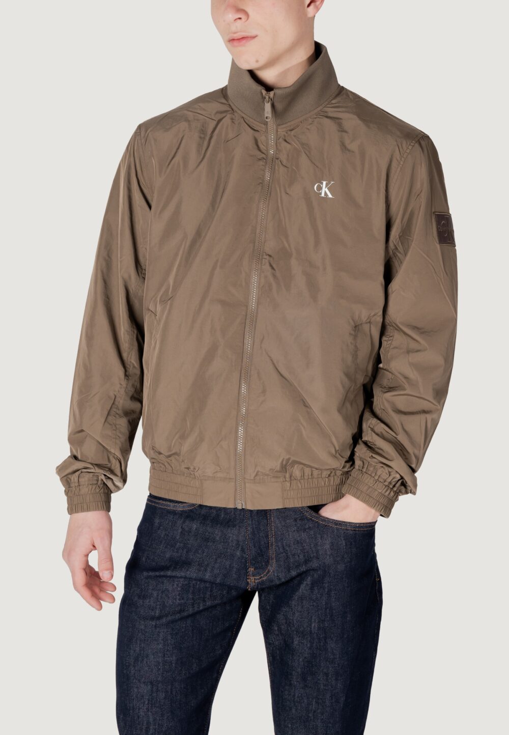 Giacchetto Calvin Klein Jeans unpadded harrington Verde Oliva - Foto 1