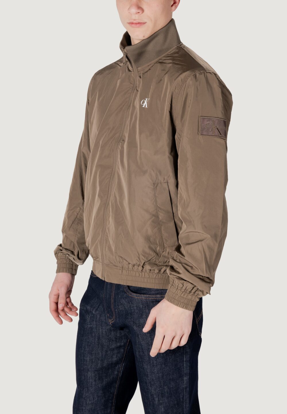 Giacchetto Calvin Klein Jeans unpadded harrington Verde Oliva - Foto 3