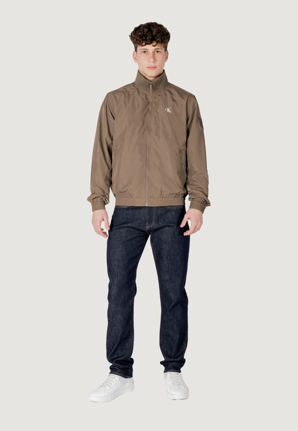 Giacchetto Calvin Klein Jeans unpadded harrington Verde Oliva - Foto 6