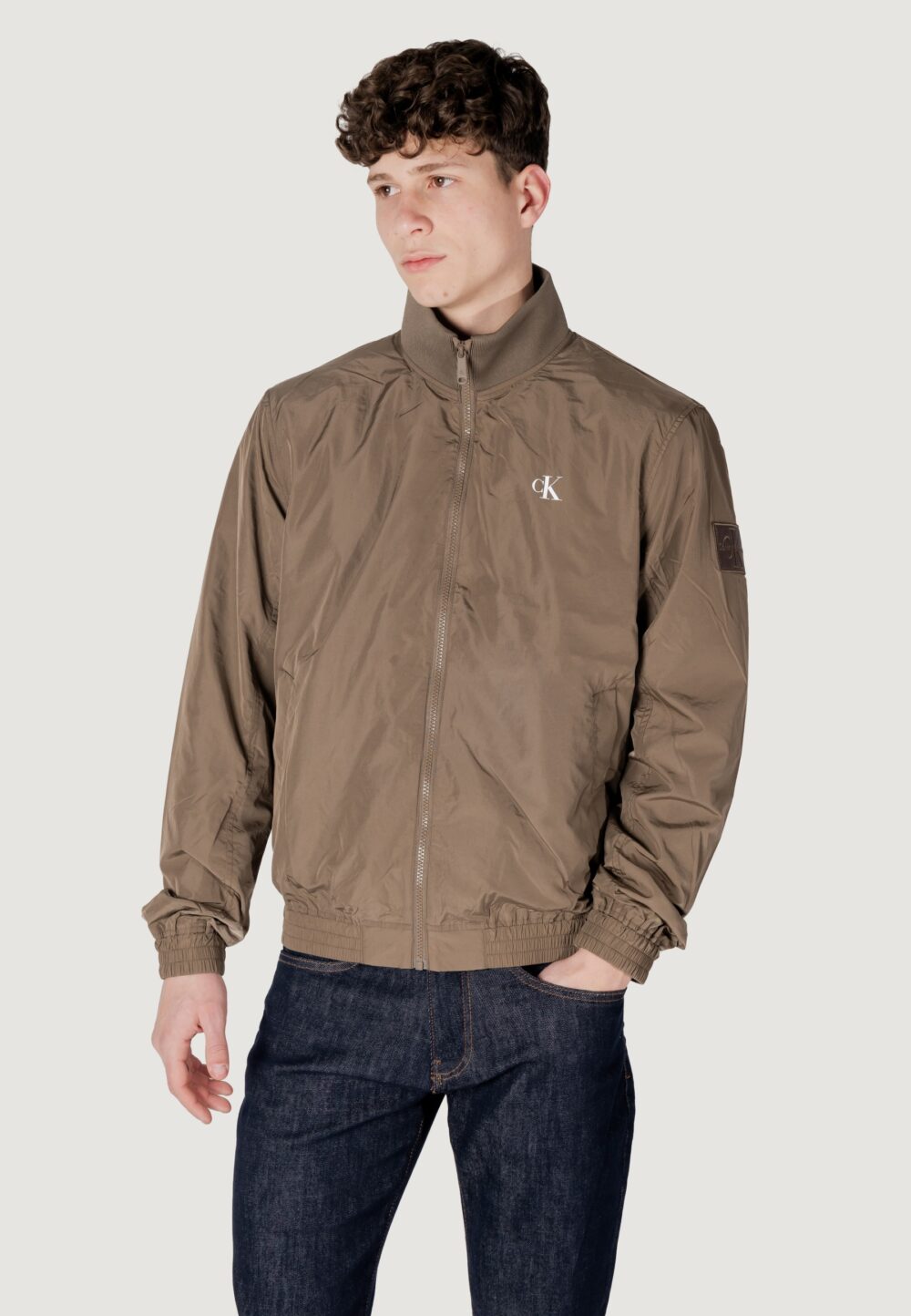 Giacchetto Calvin Klein Jeans unpadded harrington Verde Oliva - Foto 7