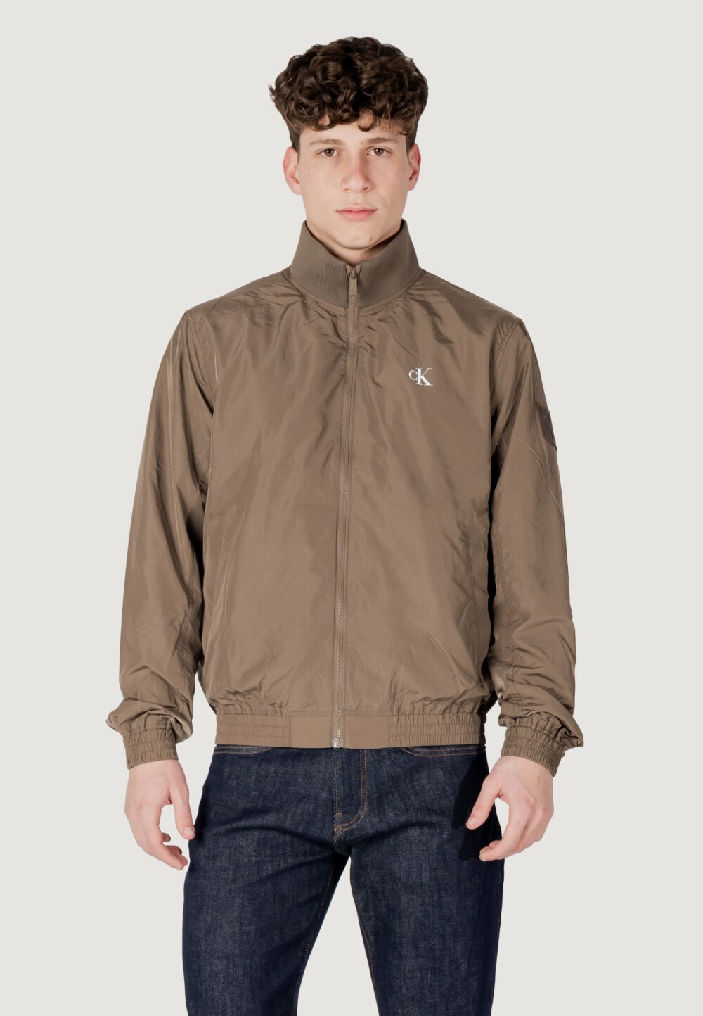 Giacchetto Calvin Klein Jeans unpadded harrington Verde Oliva - Foto 9
