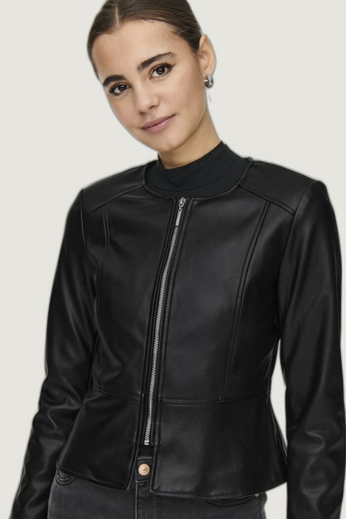 Giacchetto Only onlsaramy faux leather cc otw Nero
