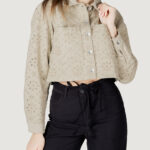 Giacchetto Only onlelsa short crochet jacket otw Taupe - Foto 1