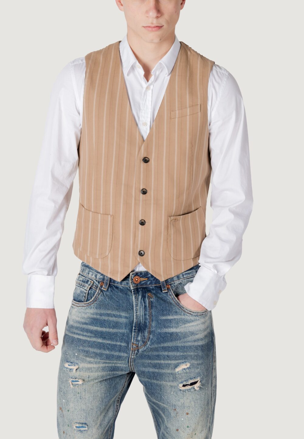 Gilet Casual Gianni Lupo Beige - Foto 1