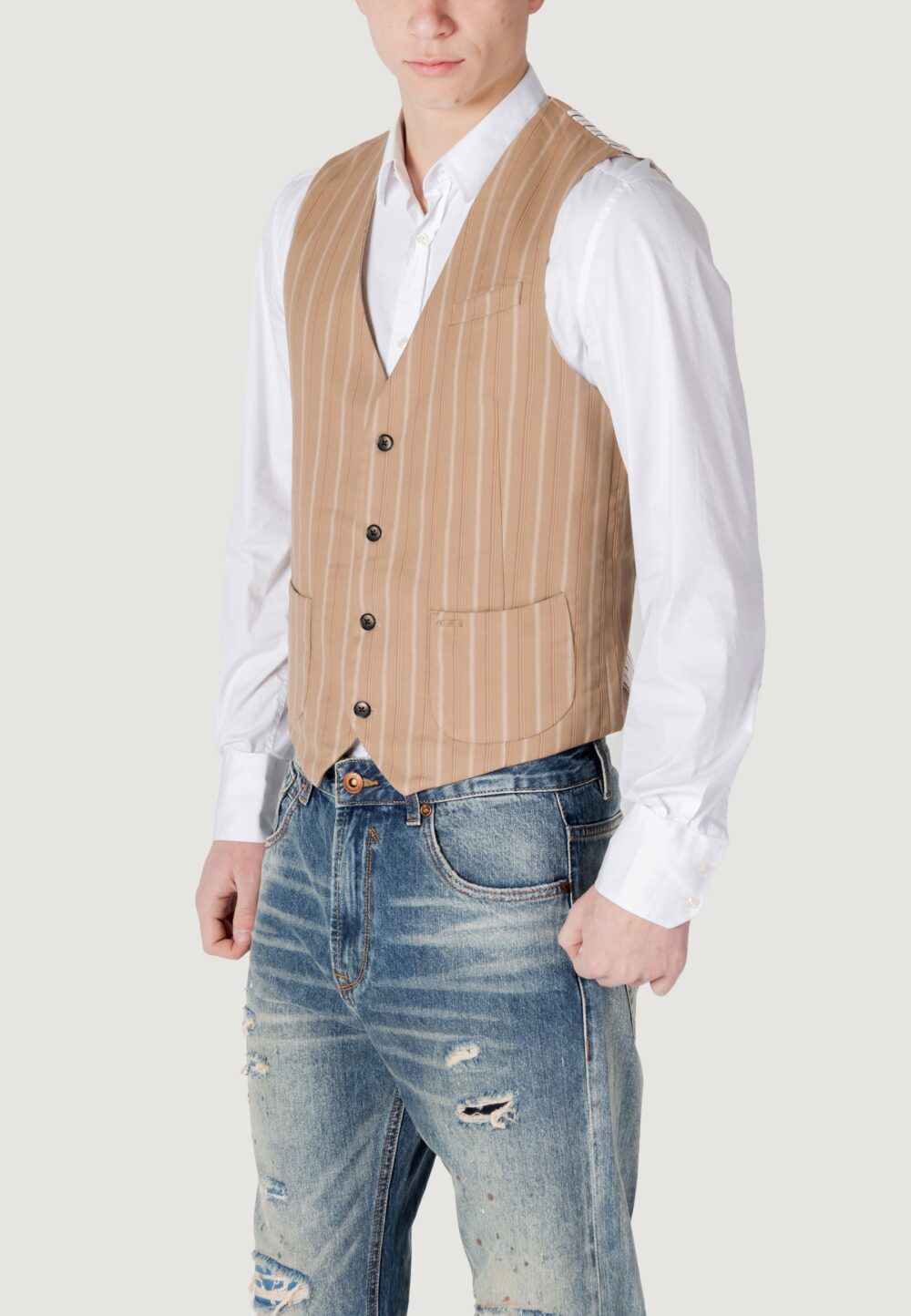 Gilet Casual Gianni Lupo Beige - Foto 2
