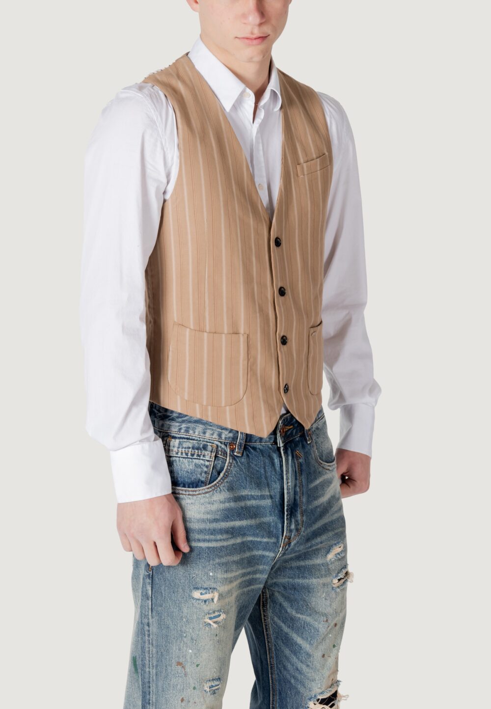 Gilet Casual Gianni Lupo Beige - Foto 3