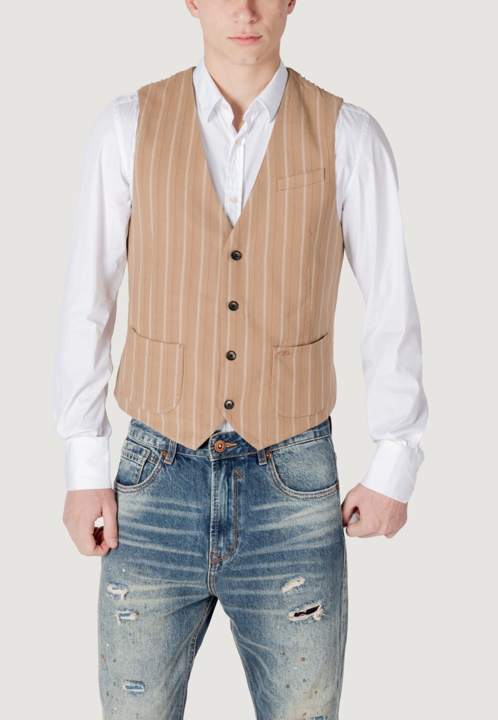 Gilet Casual Gianni Lupo Beige - Foto 5