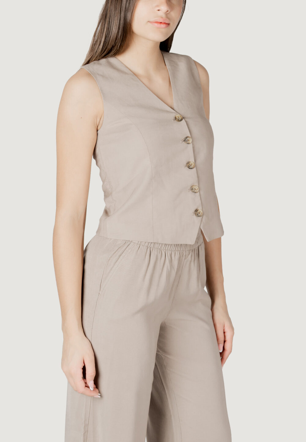 Gilet da completo Only onliris aris life waistcoat cc tlr Taupe - Foto 3