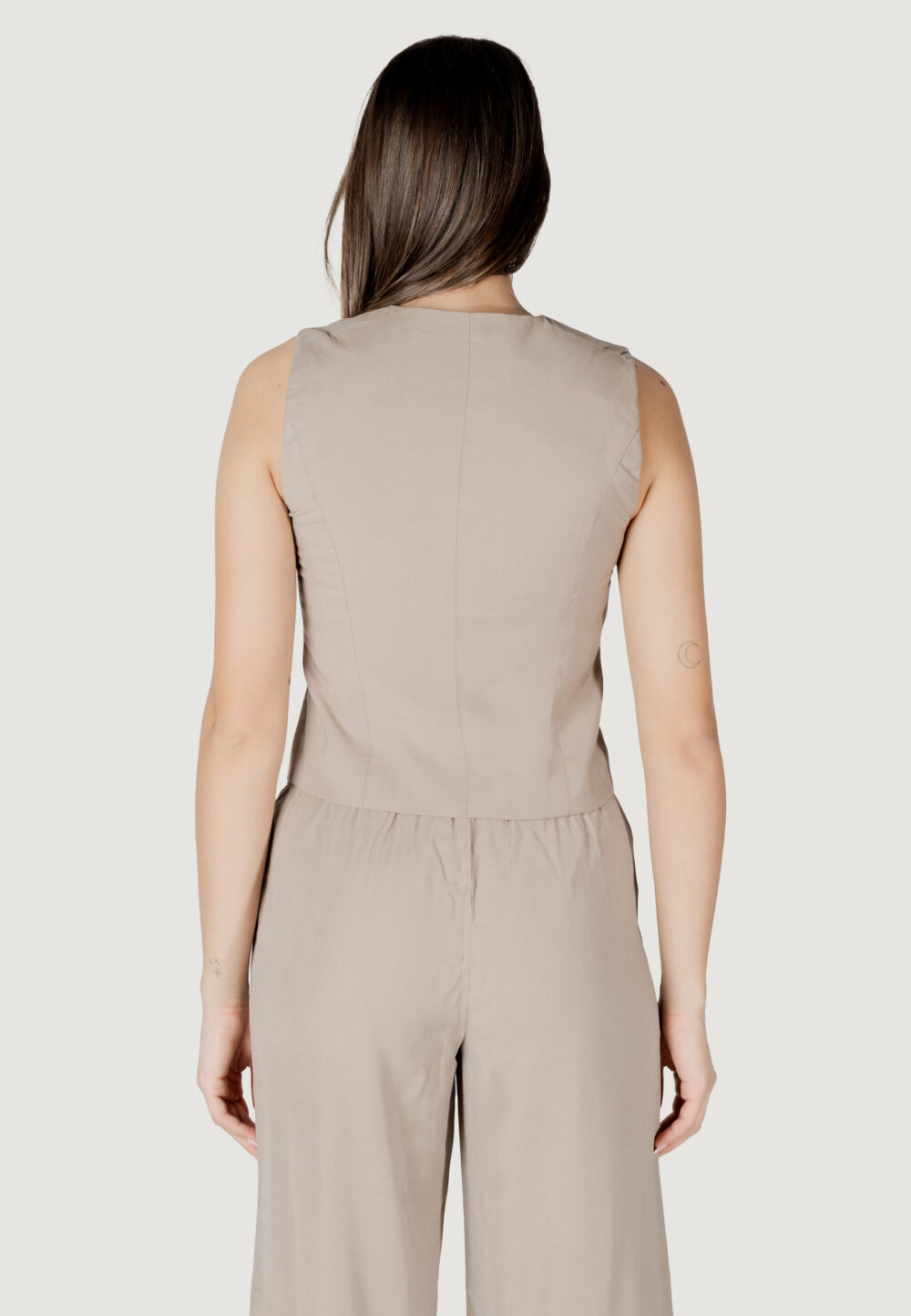 Gilet da completo Only onliris aris life waistcoat cc tlr Taupe - Foto 4