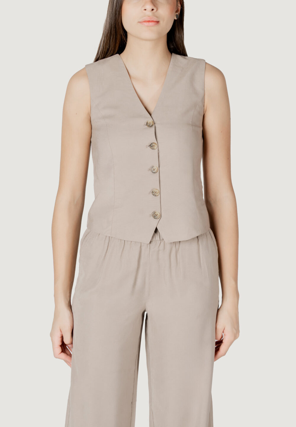 Gilet da completo Only onliris aris life waistcoat cc tlr Taupe - Foto 5