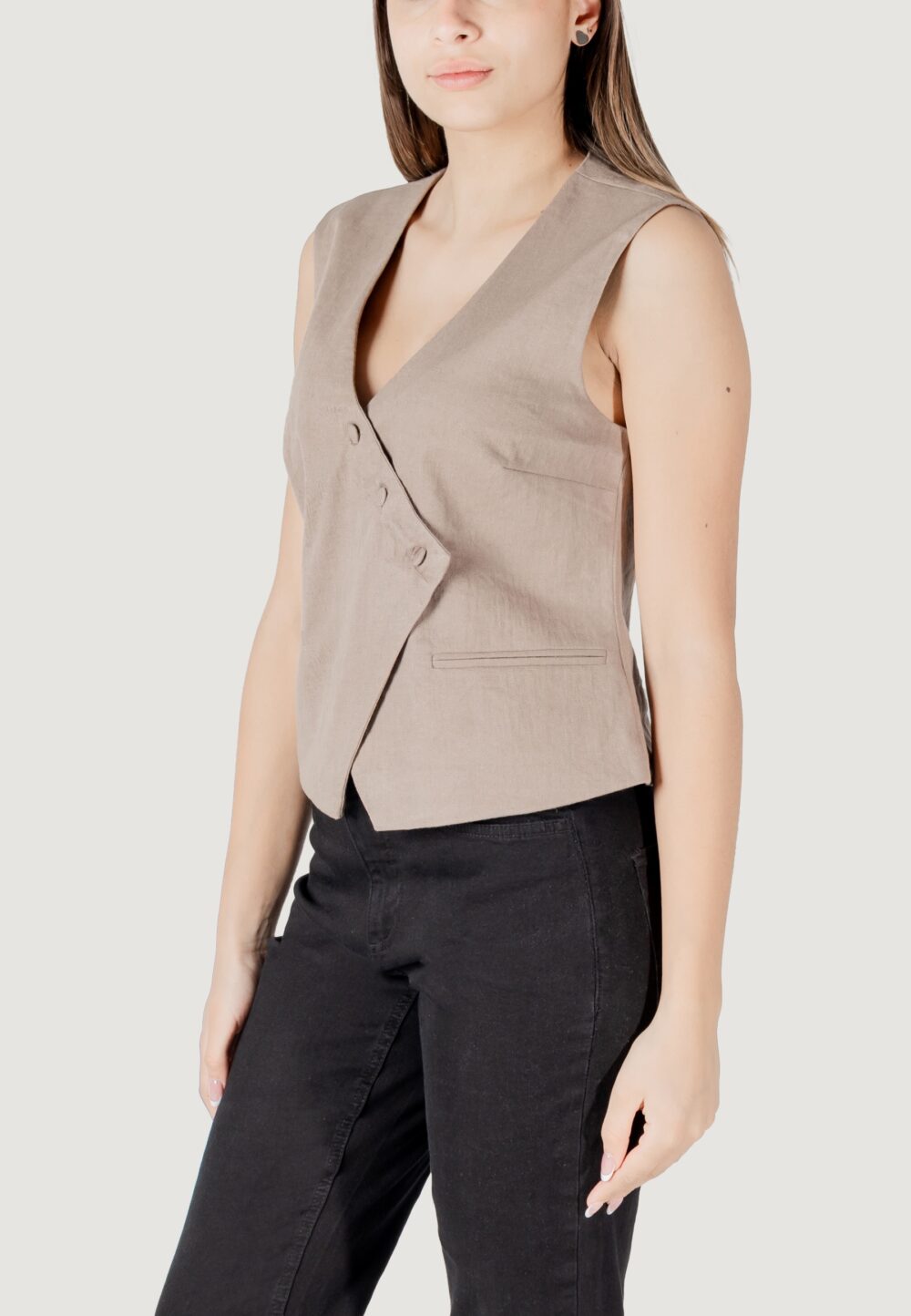Gilet da completo Vila Clothes viflea s/l tailored Marrone - Foto 2