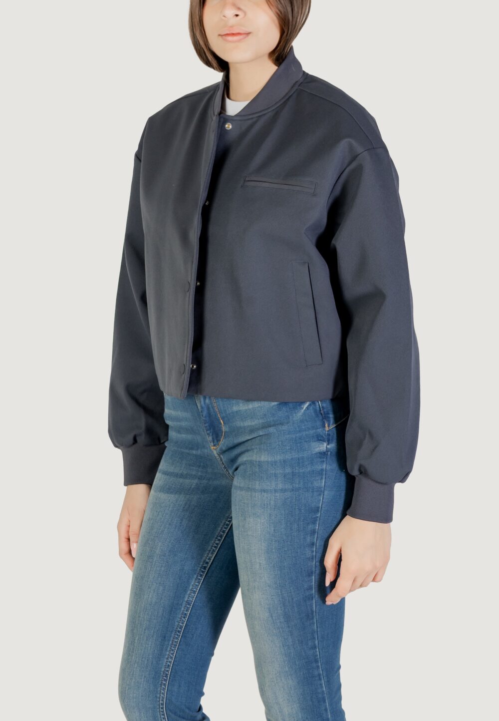 Giubbotto Calvin Klein Jeans short bomber jacket Antracite - Foto 3