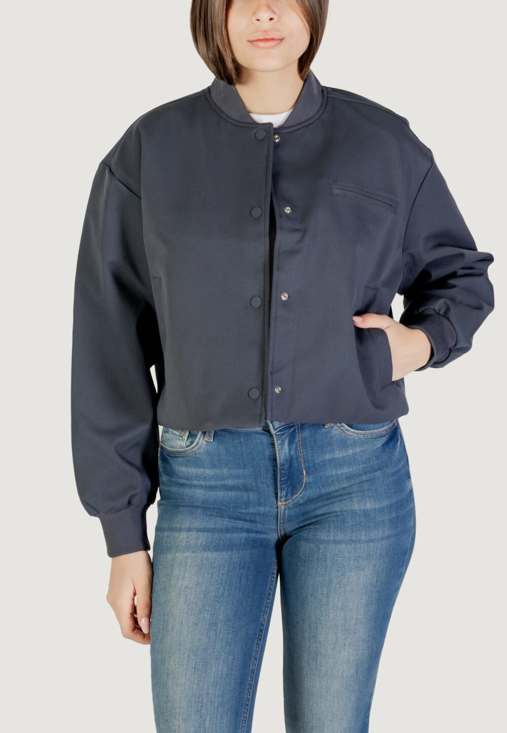 Giubbotto Calvin Klein Jeans short bomber jacket Antracite - Foto 5