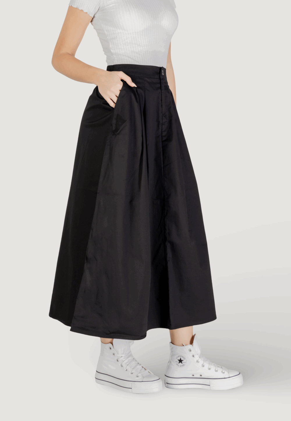 Gonna lunga Only onlzora hw long pleat pnt Nero - Foto 3