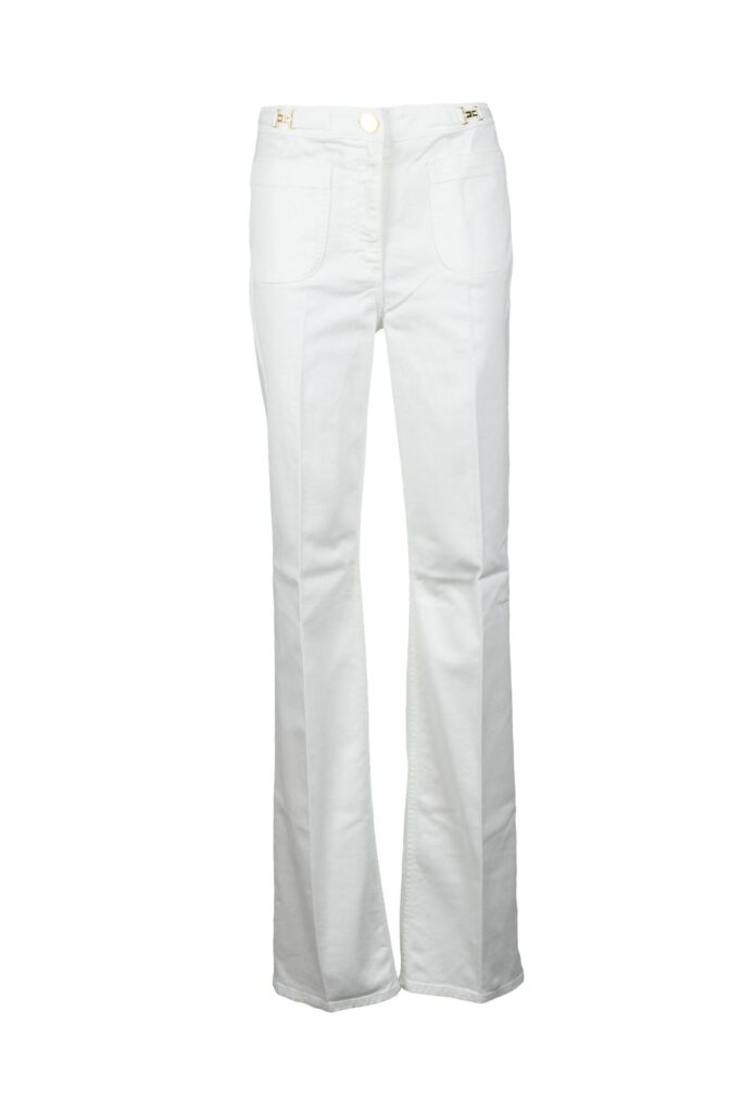Jeans mom Elisabetta Franchi  Bianco