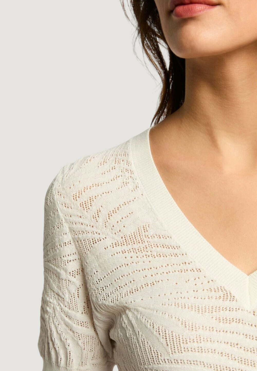 Maglia in filo manica corta Morgan De Toi Bianco - Foto 5
