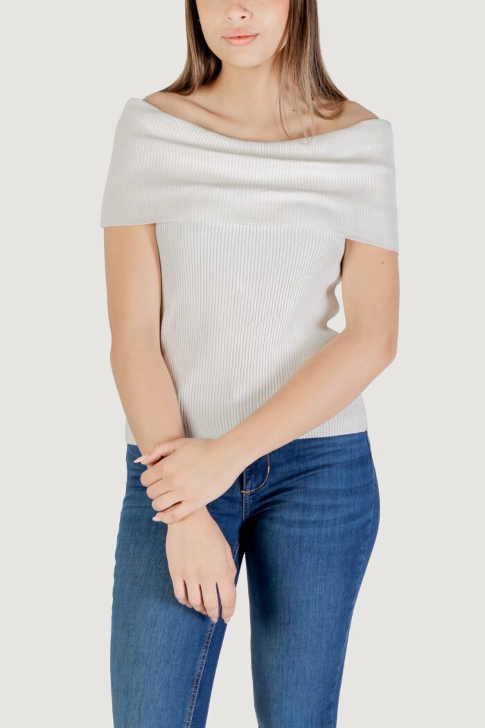 Maglia in filo manica corta Only onlelectra life ss off shoulder knt Bianco