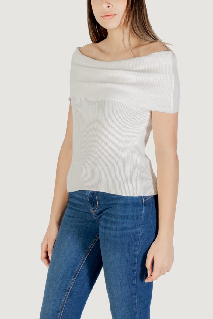 Maglia in filo manica corta Only onlelectra life ss off shoulder knt Bianco