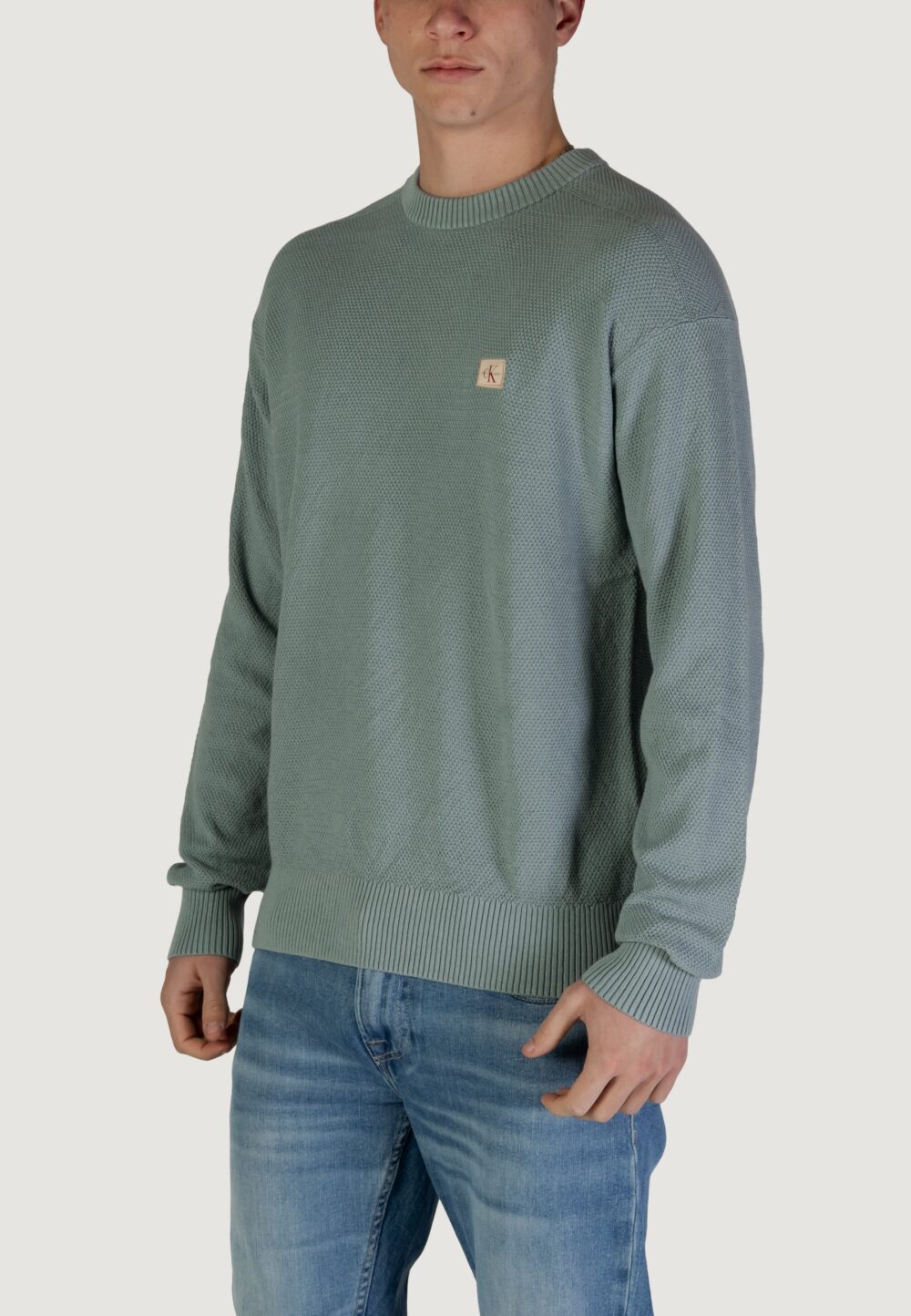Maglione Calvin Klein Jeans casual texture Verde - Foto 2