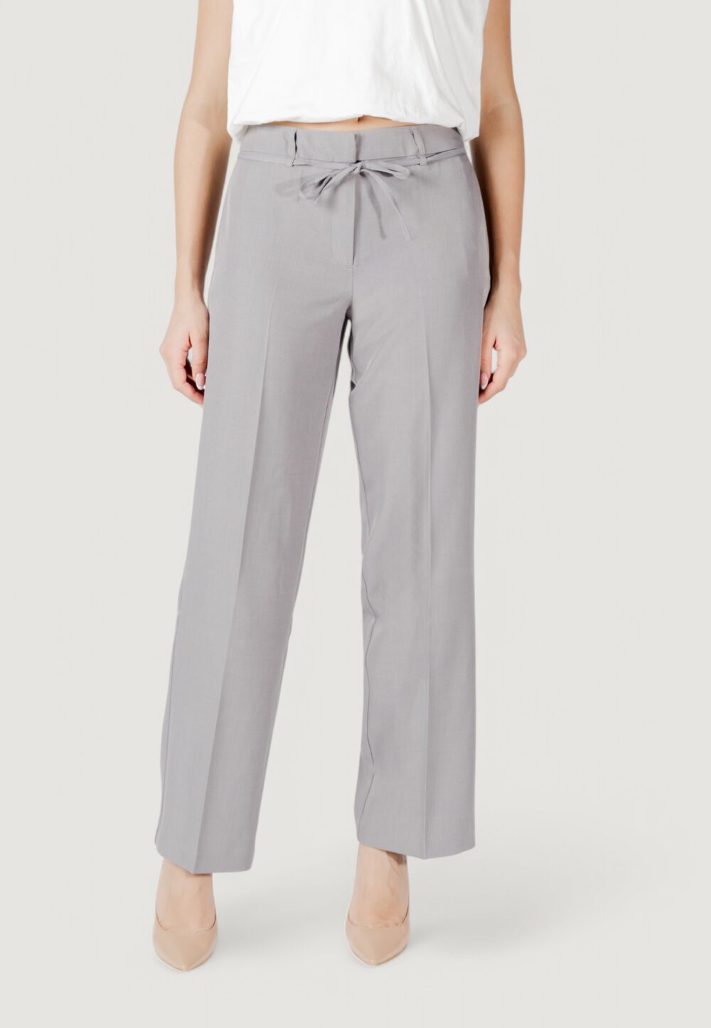 Pantaloni a palazzo Only onlmarine life mw str string pant cc tlr Grigio - Foto 1