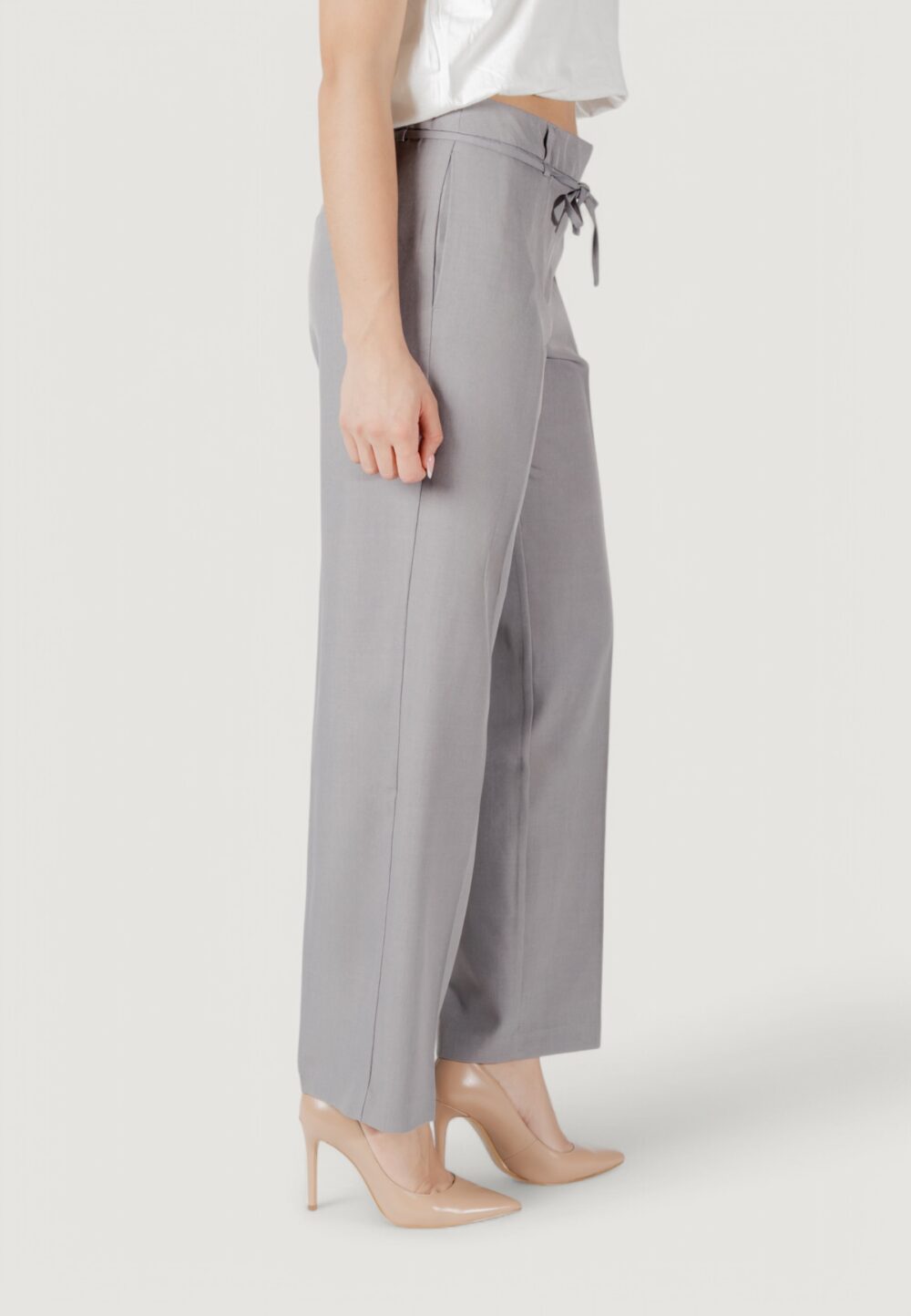 Pantaloni a palazzo Only onlmarine life mw str string pant cc tlr Grigio - Foto 3