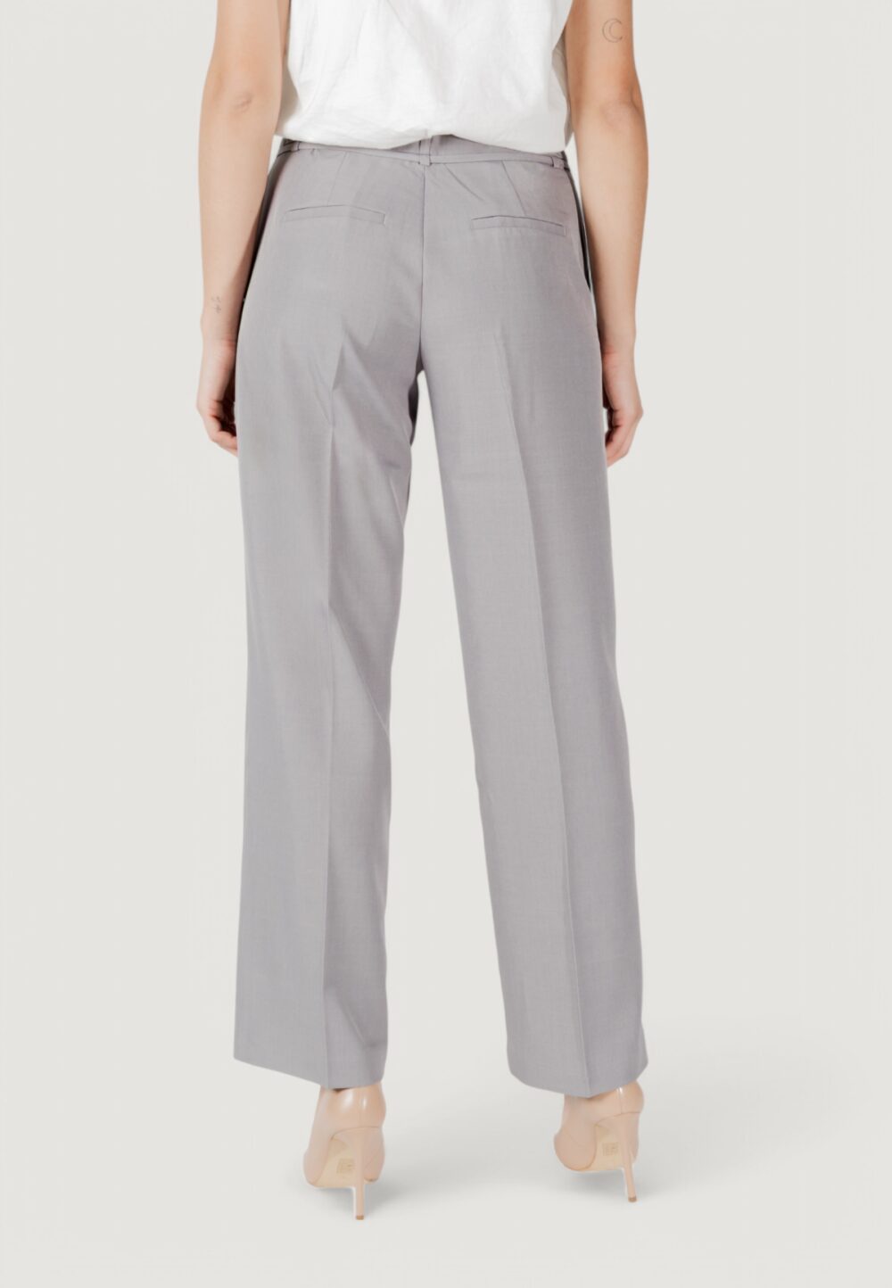 Pantaloni a palazzo Only onlmarine life mw str string pant cc tlr Grigio - Foto 4