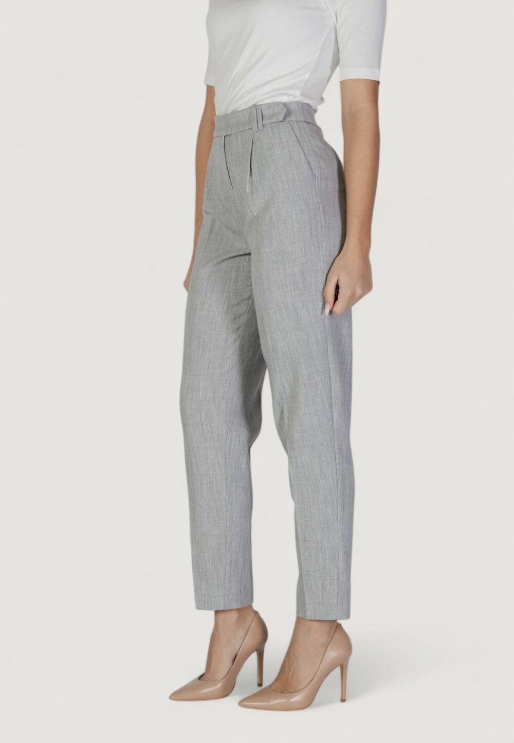 Pantaloni a sigaretta Vila Clothes visala hw/bfs Grigio Chiaro - Foto 2