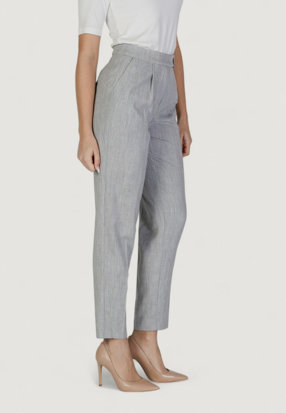 Pantaloni a sigaretta Vila Clothes visala hw/bfs Grigio Chiaro - Foto 3