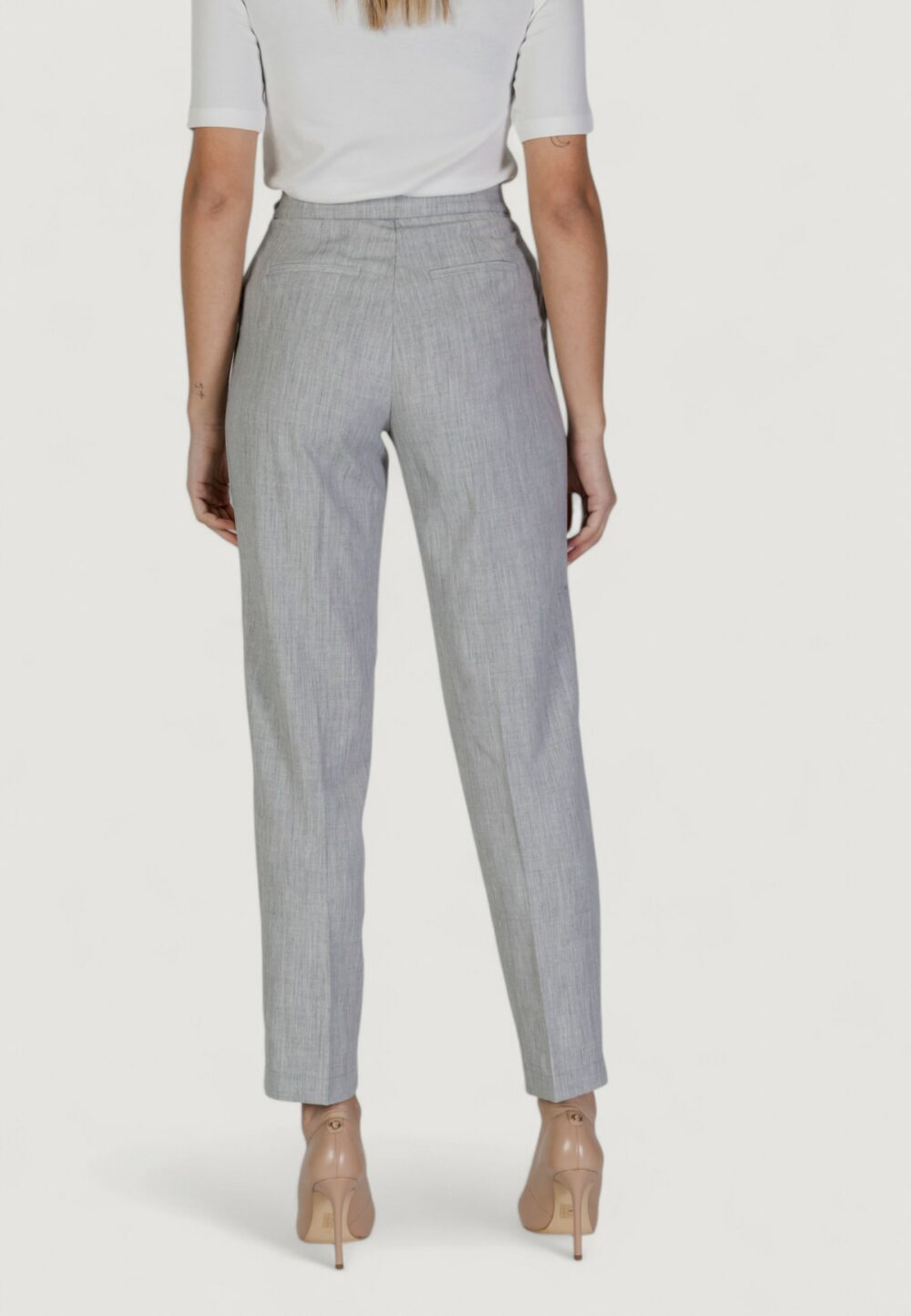 Pantaloni a sigaretta Vila Clothes visala hw/bfs Grigio Chiaro - Foto 4