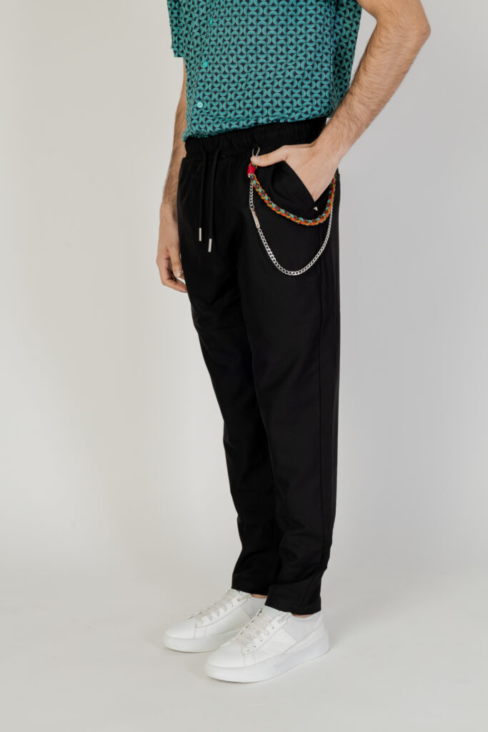 Pantaloni con cavallo basso Gianni Lupo  Nero