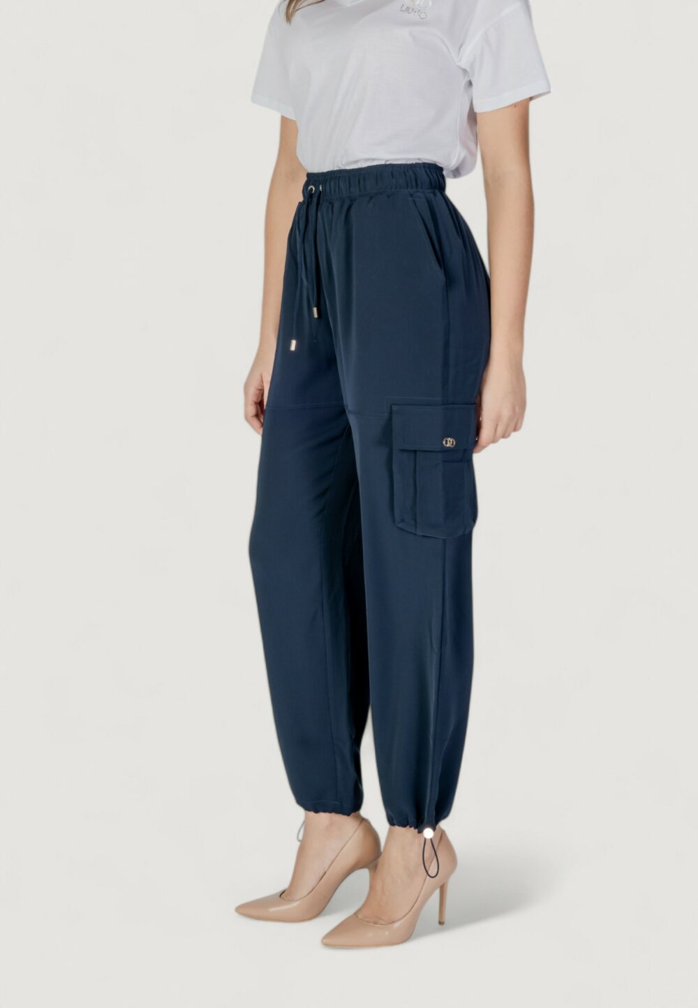 Pantaloni regular Liu-Jo ecs tess. navetta lungo Blu - Foto 2