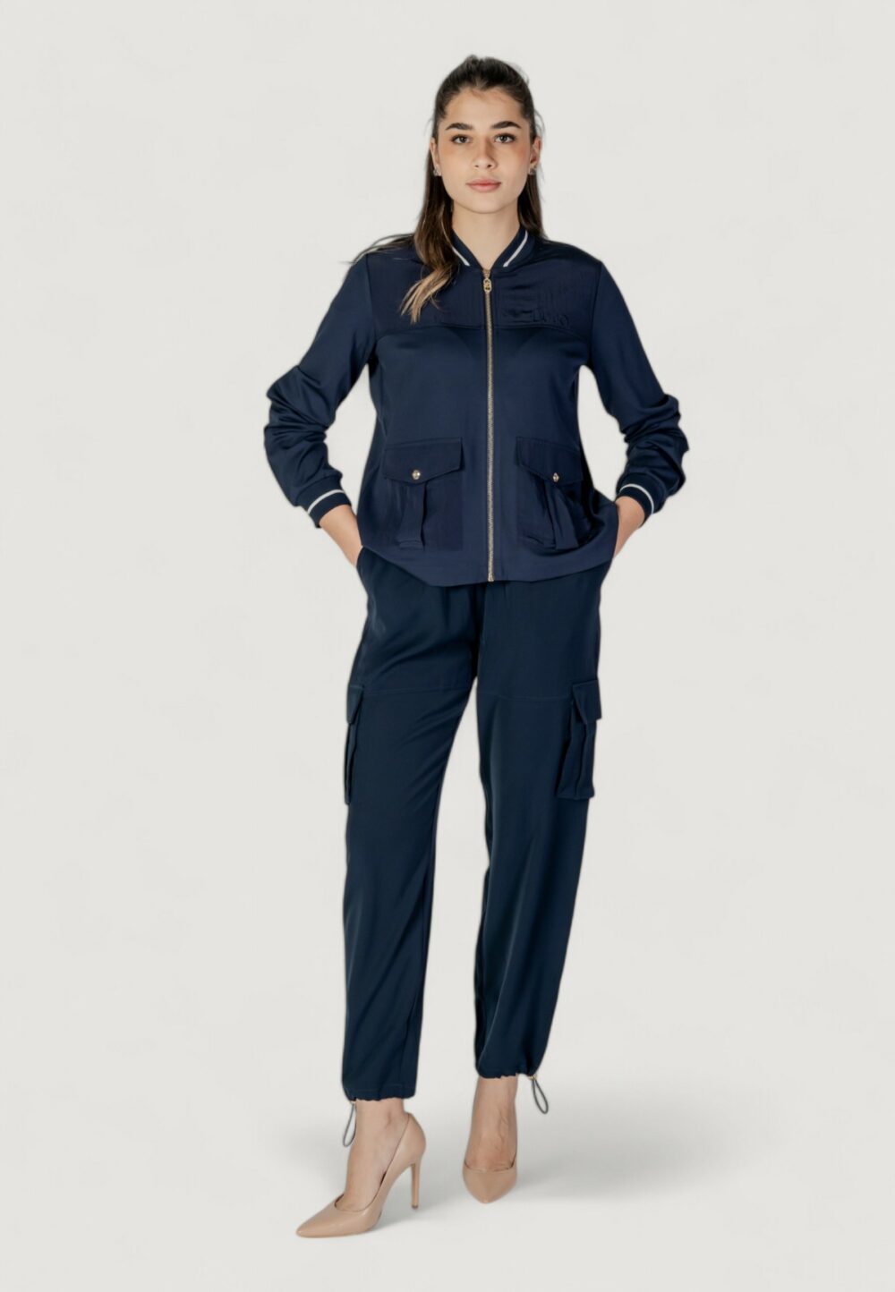 Pantaloni regular Liu-Jo ecs tess. navetta lungo Blu - Foto 6