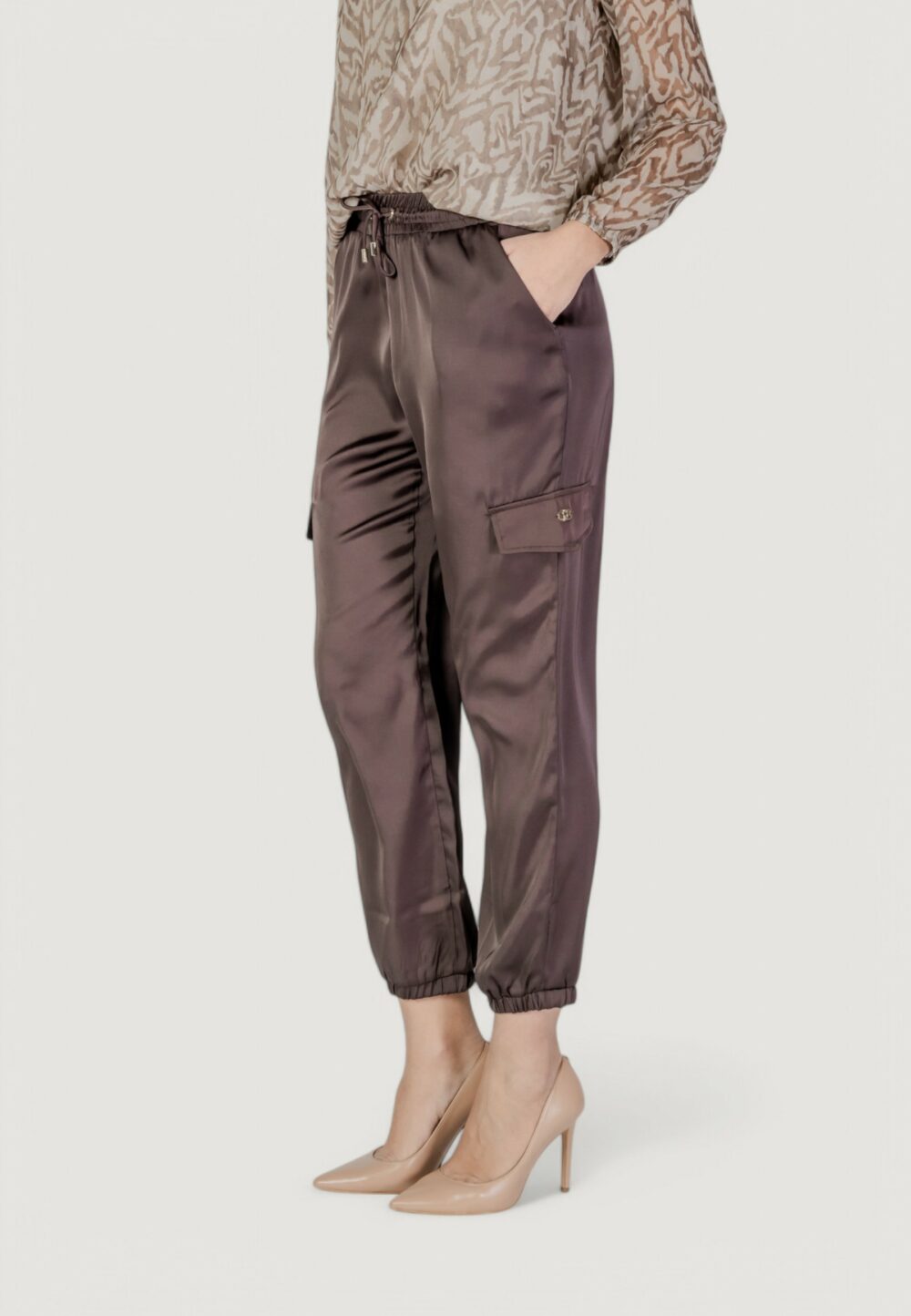 Pantaloni regular Liu-Jo ecs ts tpotf lungo Marrone - Foto 2