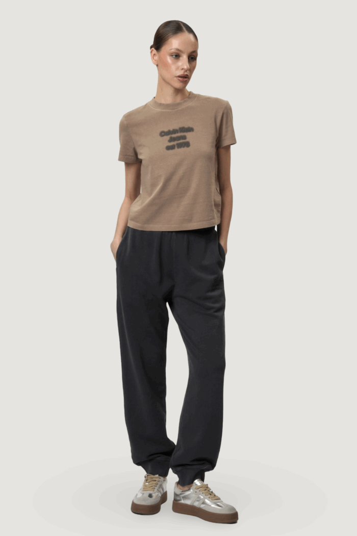 Pantaloni sportivi Calvin Klein Jeans washed puff print jo Grigio Scuro