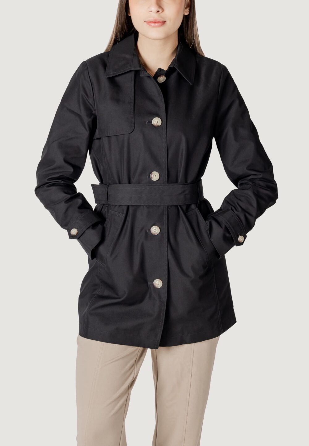 Trench Street One mid lenght trenchcoat Nero - Foto 1