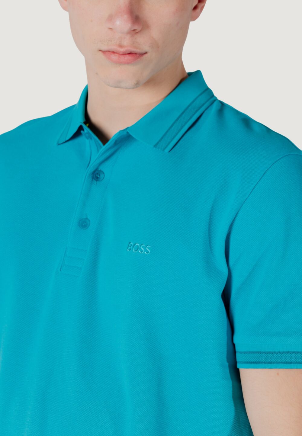 Polo manica corta Boss 10241663 Celeste - Foto 5