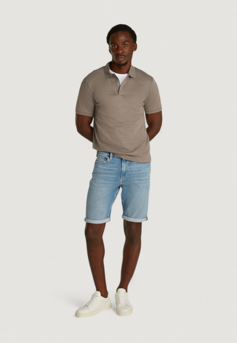 Polo manica corta Calvin Klein liquid touch texture Marrone - Foto 3