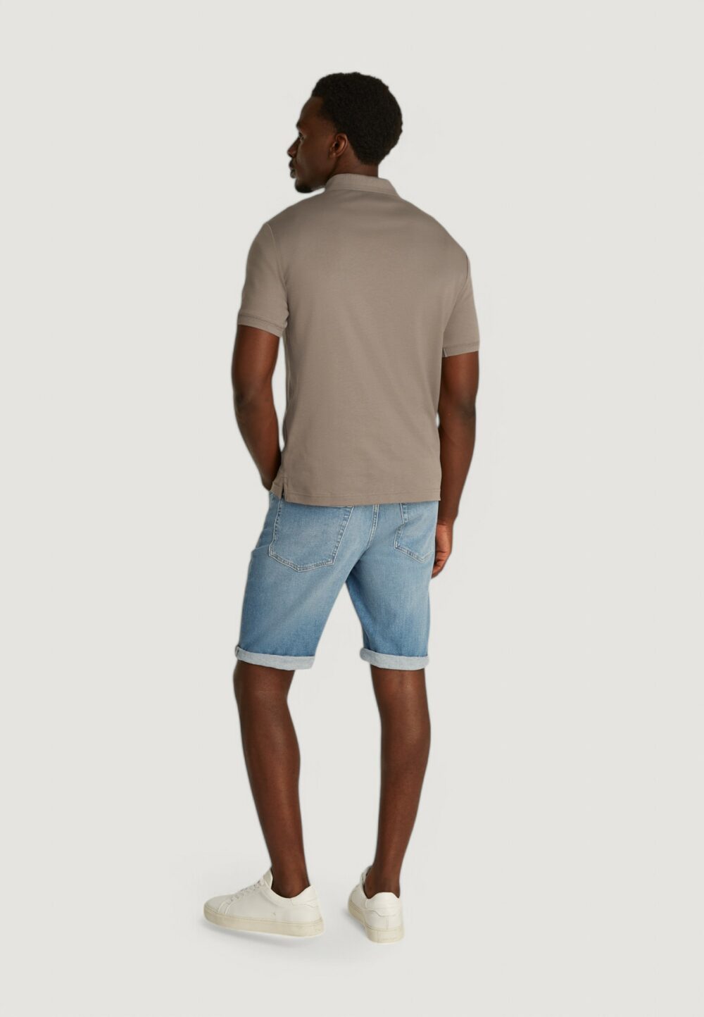Polo manica corta Calvin Klein liquid touch texture Marrone - Foto 4