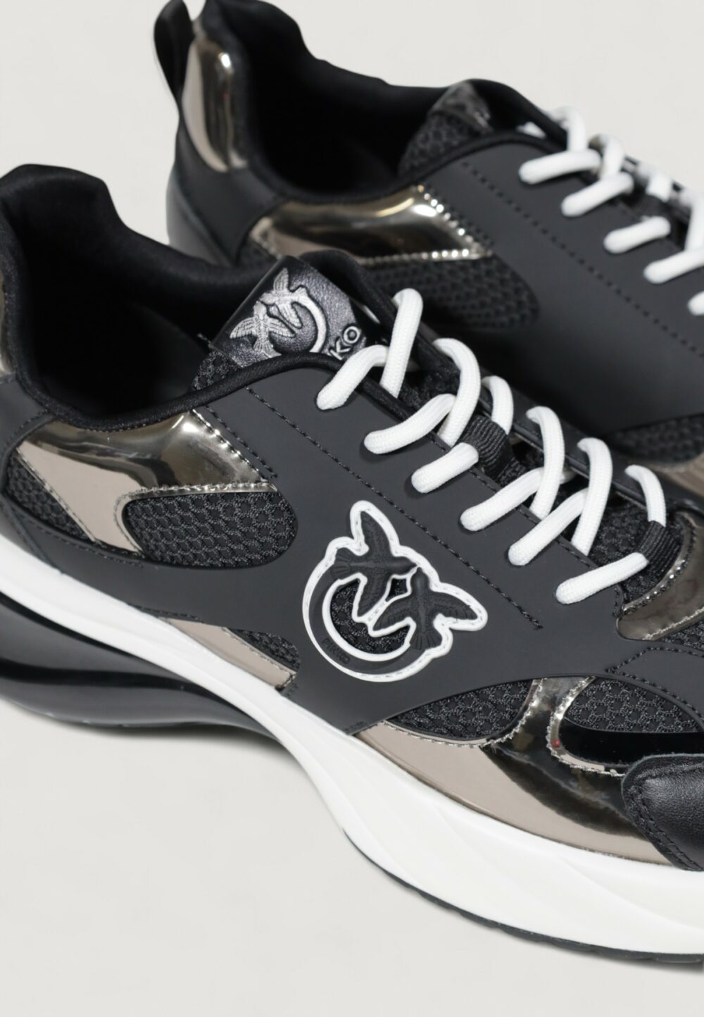 Sneakers Pinko ariel 15 - spreading/mesh/mirror Nero - Foto 6