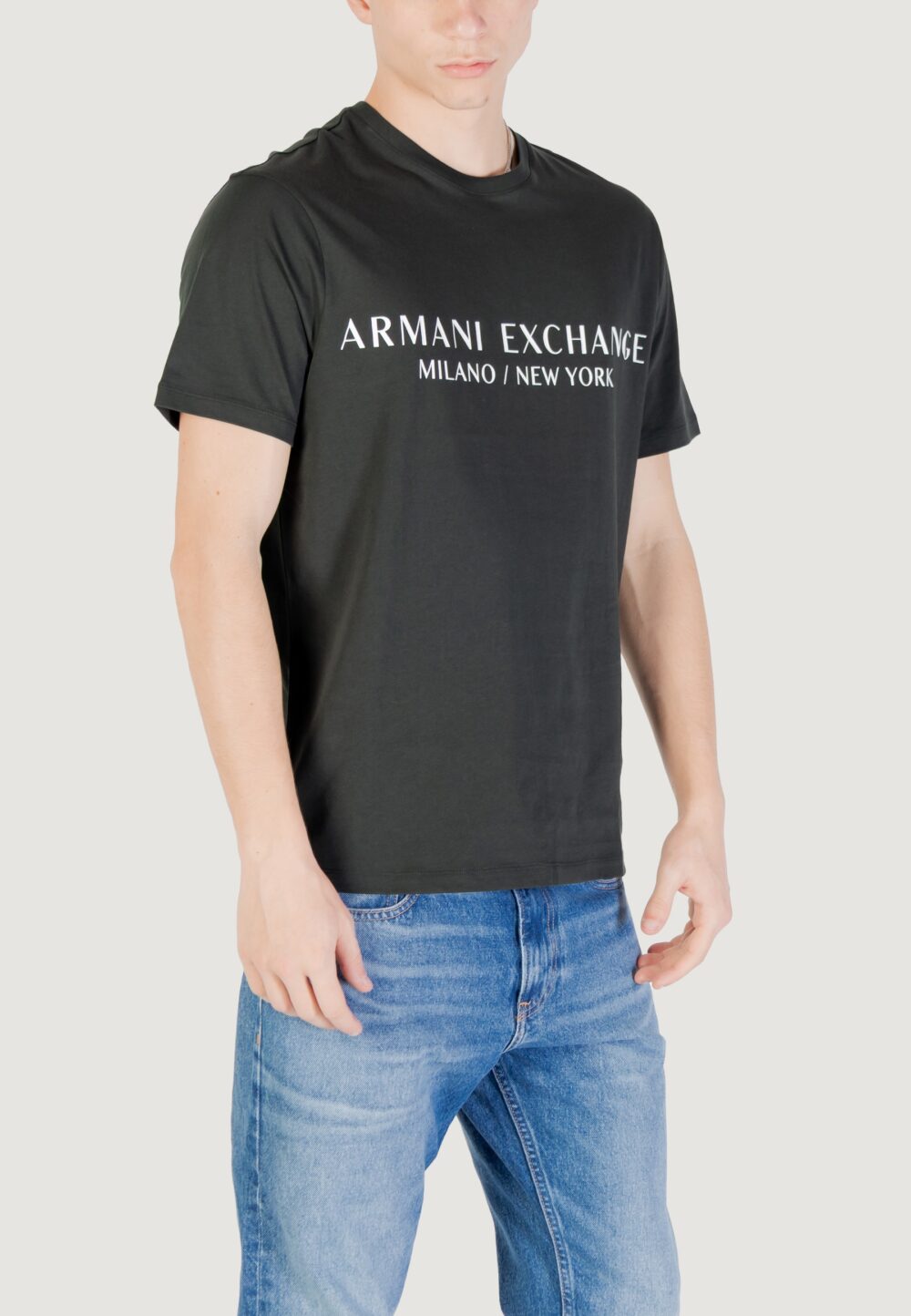 T-shirt Armani Exchange Verde Scuro - Foto 3