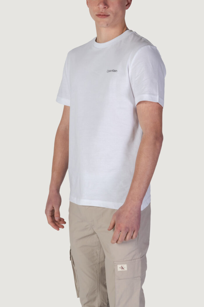 T-shirt Calvin Klein cp-linear box logo Bianco