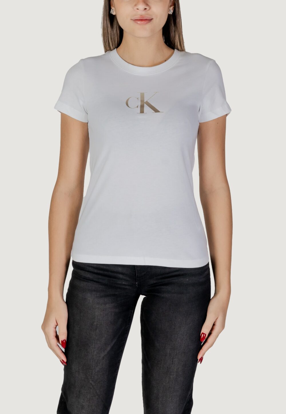 T-shirt Calvin Klein Jeans gradient ck tee Bianco - Foto 1