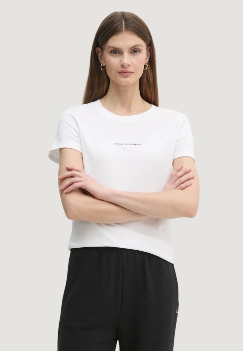 T-shirt Calvin Klein Jeans gradient monologo Bianco - Foto 1