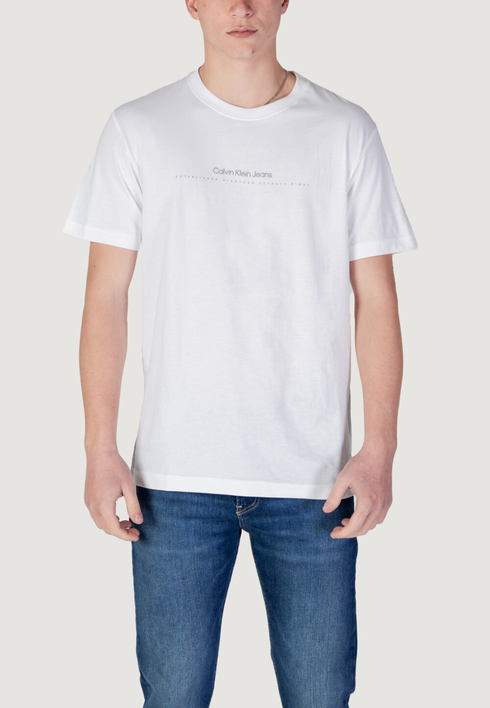 T-shirt Calvin Klein Jeans minimal logo tee Bianco - Foto 1