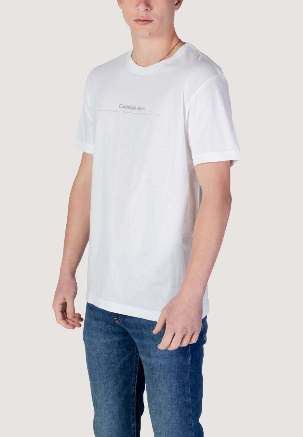 T-shirt Calvin Klein Jeans minimal logo tee Bianco - Foto 2