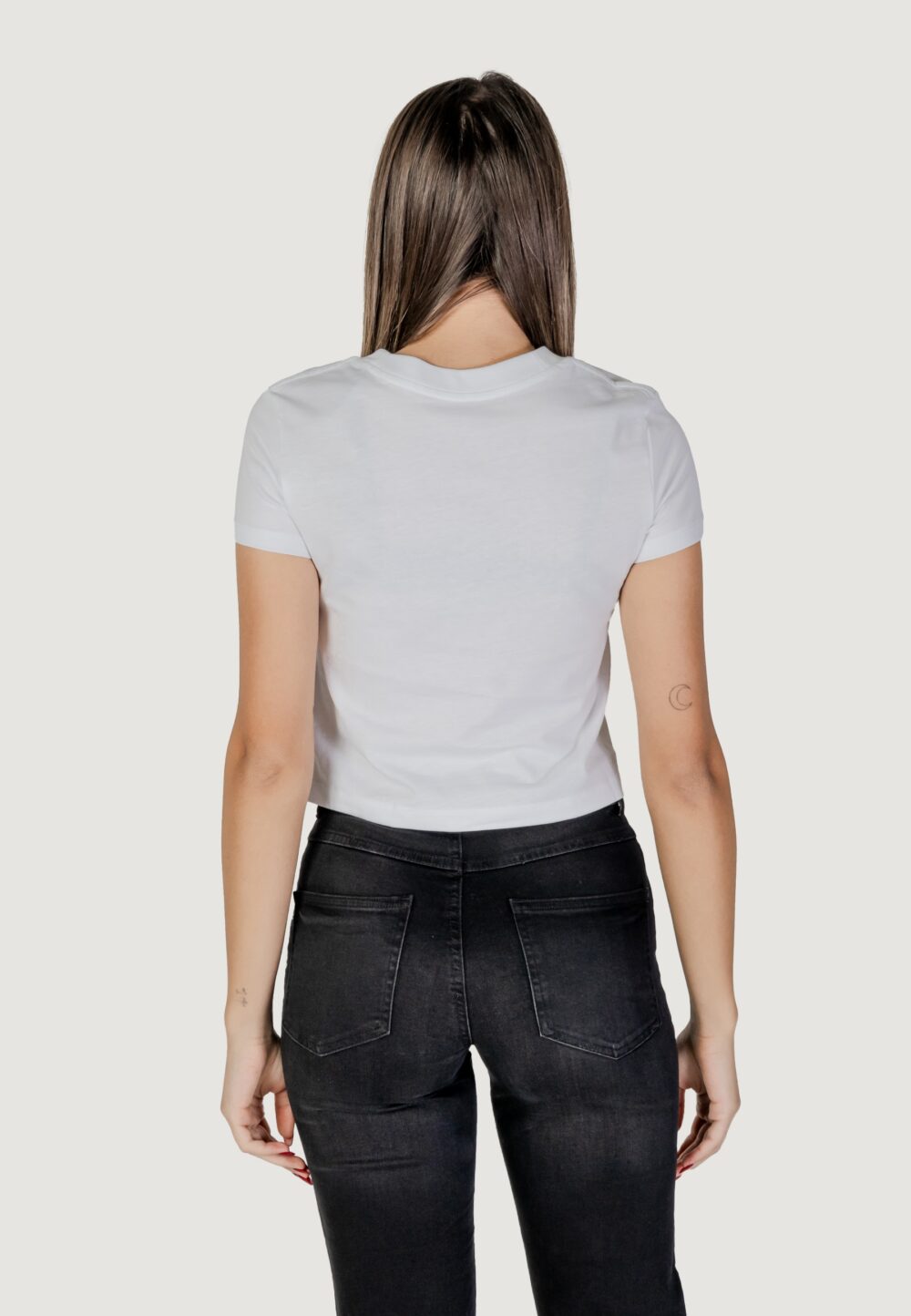 T-shirt Calvin Klein Jeans script institutional Bianco - Foto 4