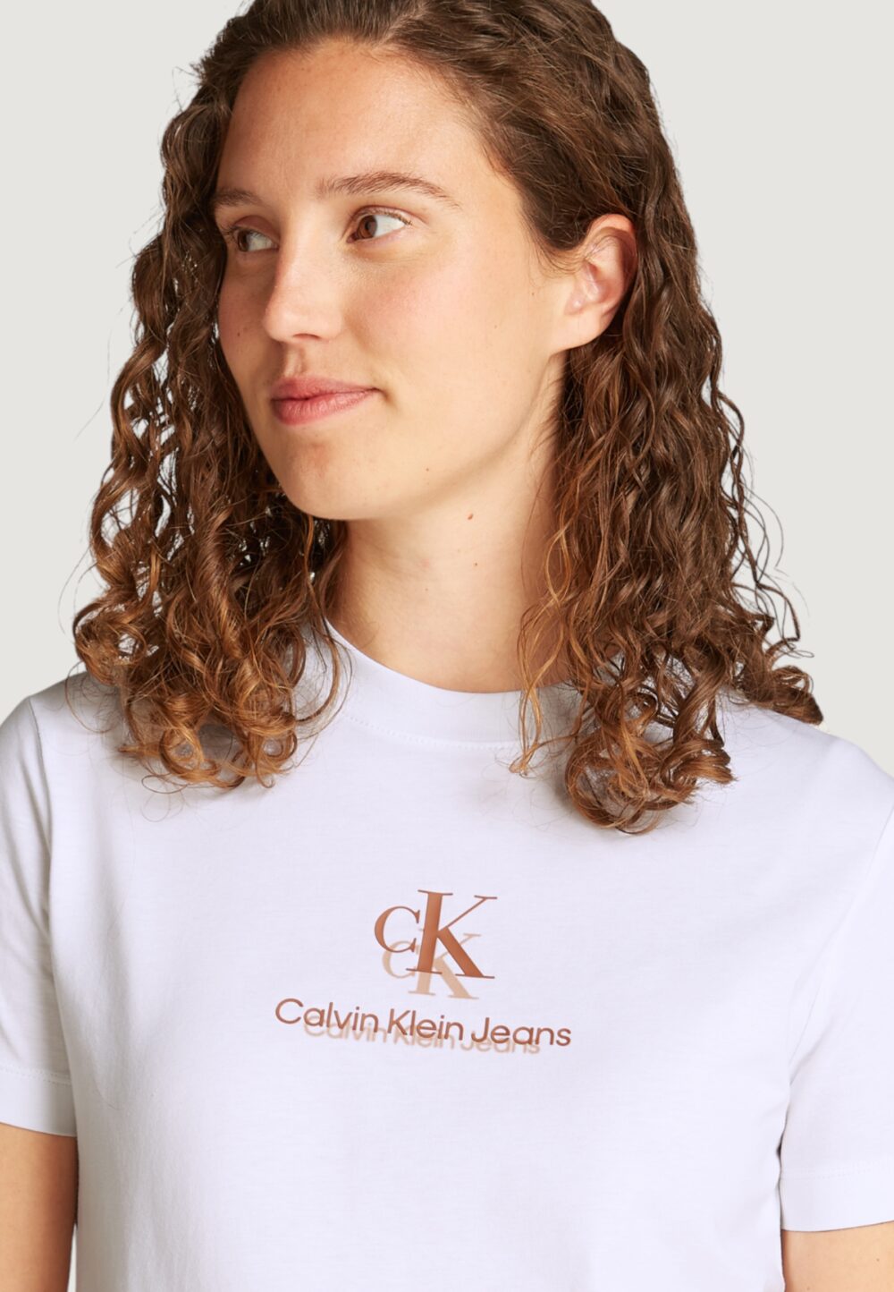T-shirt Calvin Klein Jeans shadow graphic regular Bianco - Foto 2